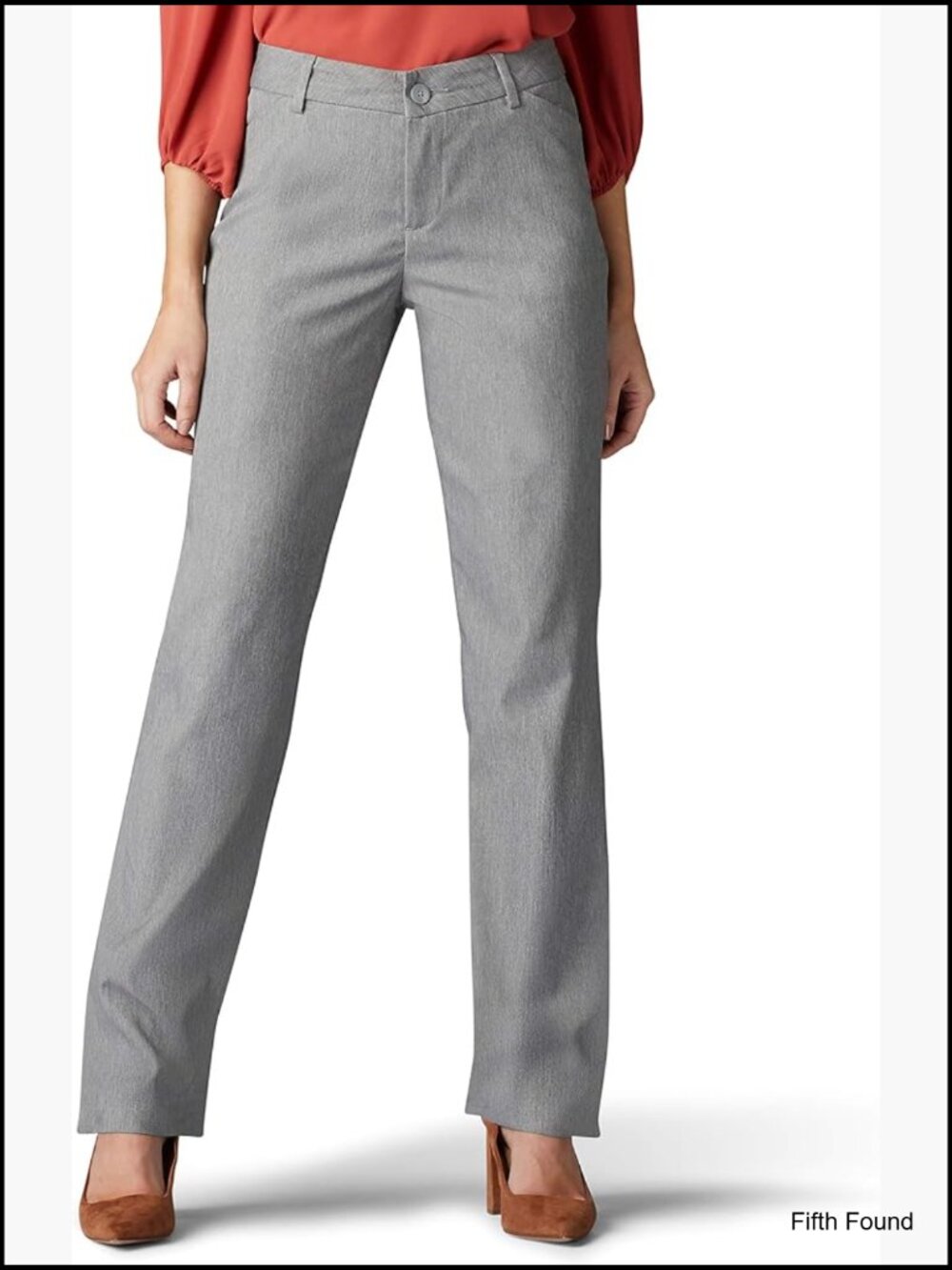 Casual Wrinkle-Free Straight Leg Slacks Relaxed Fit Stretch Pants